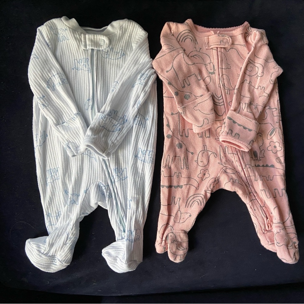 Carter's Pink and Blue Baby Footies Set